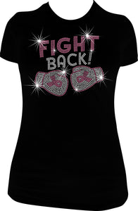 Fight Back Breast Cancer Rhinestone Tee