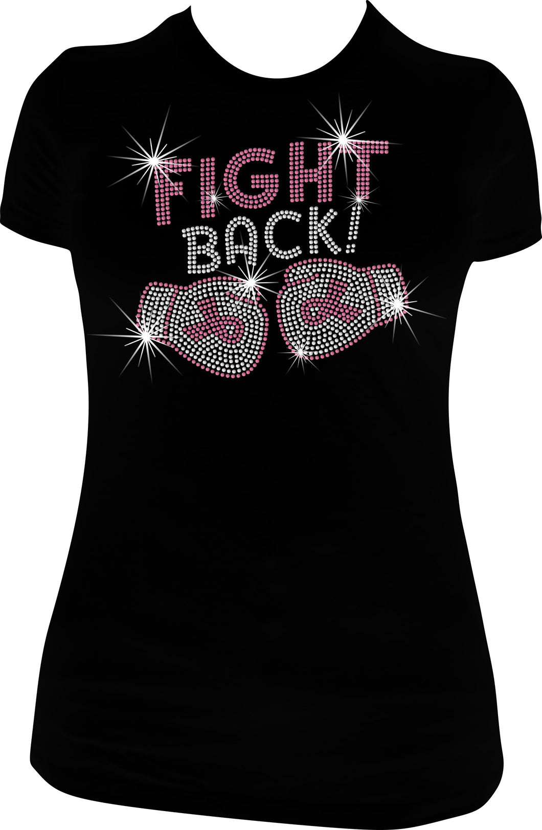 Fight Back Breast Cancer Rhinestone Tee